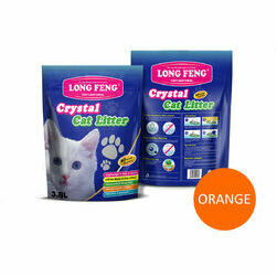 Silica gel cat litter Long Feng Orange 3,8l - silikona smiltis