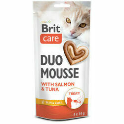 Brit Care Cat Creamy Duo Mousse with Salmon and Tuna Skin & Coat 4x14 g