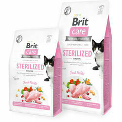Brit Care Cat GF Sterilized Sensitive Fesh Rabbit 0,4 kg barība kaķiem