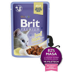Brit Premium Cat Delicate Fillets in Jelly with Beef 85 g konservi kaķiem