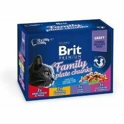 Brit Premium Cat Pouch Family Plate Chunks 1200g 12x100g