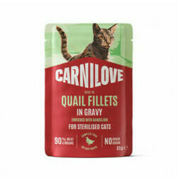 Carnilove Cat Pouch Gravy rich in Quail enriched with Dandelion konservēta barība kaķiem 85 g