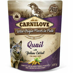 Carnilove Pate Quail with Yellow Carrot 300 g mitrā barība suņiem
