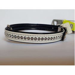 Collar Modern Art Black & White Deluxe 35 nickel Art leather Lack whit