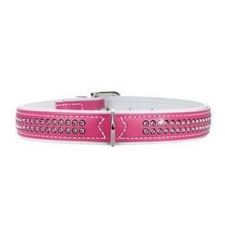 Collar Modern Art Deluxe 35 nickel Faux Leather pink/white