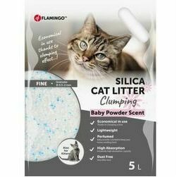 Flamingo CAT LITTER SILICA FINE CLUMPING BABY POWDER 5L