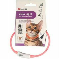 Flamingo LED kakla siksna kaķiem VISIO roza 35cm