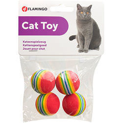 Flamingo rotaļlieta kaķiem RAINBOW SOFTBALLS 4gab.