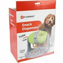 Flamingo rotaļlieta SNACK DISPENSER BENT GREY/GREEN 31x25x20,5-26CM