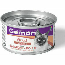 Gemon Cat mousse Adult with salmon and chicken 85 g - konservi kaķiem