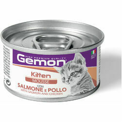 Gemon Cat mousse Kitten with salmon and chicken 85 g - konservi kaķiem