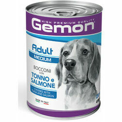 GEMON Dog chunkies Adult MEDIUM with tuna&salmon 0.415 kg - konservi suņiem