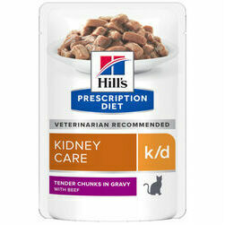Hills Prescription Diet Cat K/D Kidney Care with beef 12 x 85g konservi kaķiem