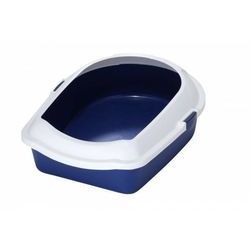 Atvērtā kaķu tualete ar apmali ECO M 43x56x14 cm blue