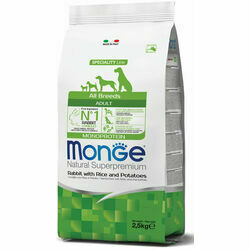 MONGE ALL BREEDS Adult Rabbit, Rice and Potatoes 2,5 kg - barība suņiem