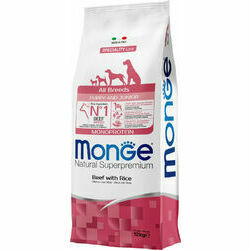 MONGE ALL BREEDS Puppy & Junior Beef and Rice 12 kg - barība suņiem