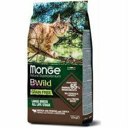 MONGE BWILD CAT Grain Free ADULT Buffalo with Potatoes and Lentils 1,5 kg - barība kaķiem