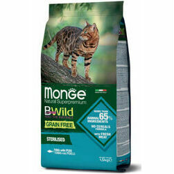 MONGE BWILD CAT Grain Free STERILISED Tuna with Peas 1,5 kg - barība kakiem