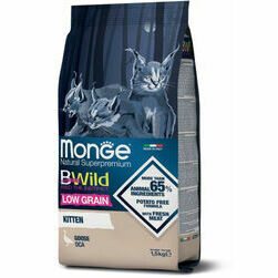 MONGE BWILD CAT Low Grain KITTEN Goose 1,5 kg - barība kakiem