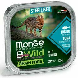 Monge Cat BWild Grain Free Sterilised Pate Tuna with Vegetables 100 g