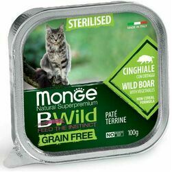 Monge Cat BWild Grain Free Sterilised Pate Wild Boar with Vegetables 100 g