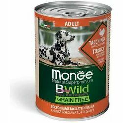 Monge Dog BWild Grain Free All Breeds Adult Chunkies in Gravy Turkey with Pumpkin and Zucchini 400 g