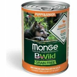 Monge Dog BWild Grain Free Puppy and Junior Chunkies in Gravy Duck with Pumpkin and Zucchini 400 g