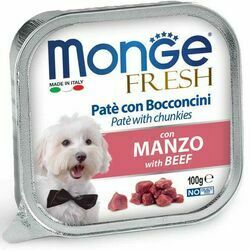 Monge Dog Fresh Pate and Chunkies with Beef 100 g