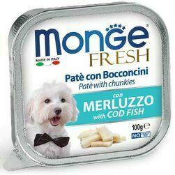 Monge Dog Fresh Pate and Chunkies with Codfish 100 g