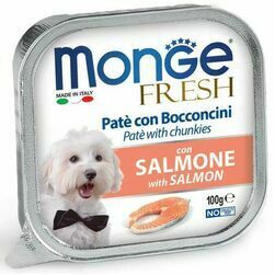 Monge Dog Fresh Pate and Chunkies with Salmon 100 g