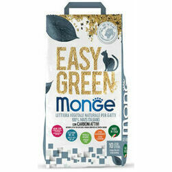 MONGE EASY GREEN with Activated Carbon 10 L - augu šķiedru pakaiši kaķu tualetei