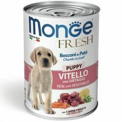 Monge Fresh Chunks PUPPY with Veal & Vegetables 400 g - konservi suņiem