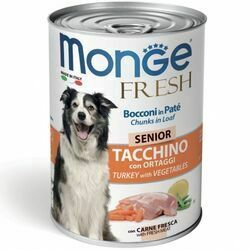 Monge Fresh Chunks SENIOR with Turkey & Vegetables 400 g - konservi suņiem