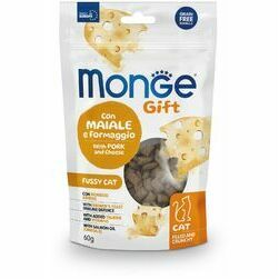 MONGE GIFT Cat FILLED & CRUNCHY Fussy cat Pork and cheese / 60 g - kārums kaķiem