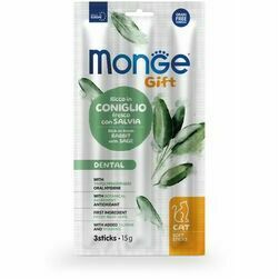MONGE GIFT Cat SOFT STICKS Dental Rabbit with sage / 15 g - kārums kaķiem