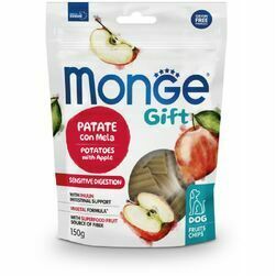 MONGE GIFT Dog CHIPS Fruit Chips Sensitive digestion Potatoes with apple / 150 g - kārums suņiem