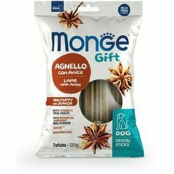 MONGE GIFT Dog DENTAL STICK Puppy & Junior Mini Lamb with anise / 120 g - kārums suņiem
