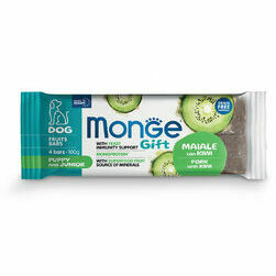 MONGE GIFT Dog FRUIT BARS Puppy & Junior Pork with kiwi / 100 g - kārums suņiem