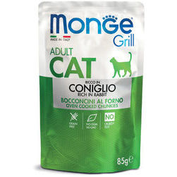 Monge Grill Pouch Chunkies in Jelly Rabbit Adult 85 g - konservi kaķiem