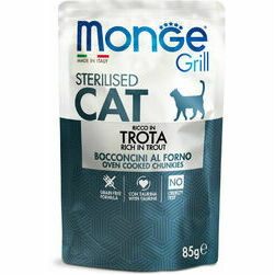 Monge Grill Pouch Chunkies in Jelly Trout Sterilised 85 g - konservi kaķiem