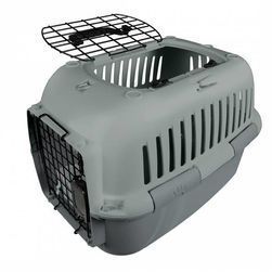 Transporta būris M/L 49x32x32cm ar metāla durvīm pelēks